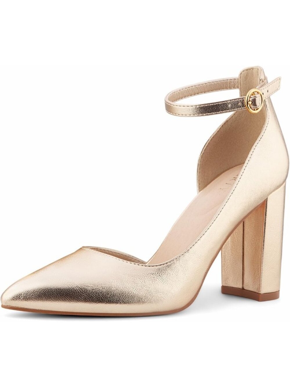Chic Closed Toe Pumps with 3-Inch Chunky Heels & Ankle Strap for Parties